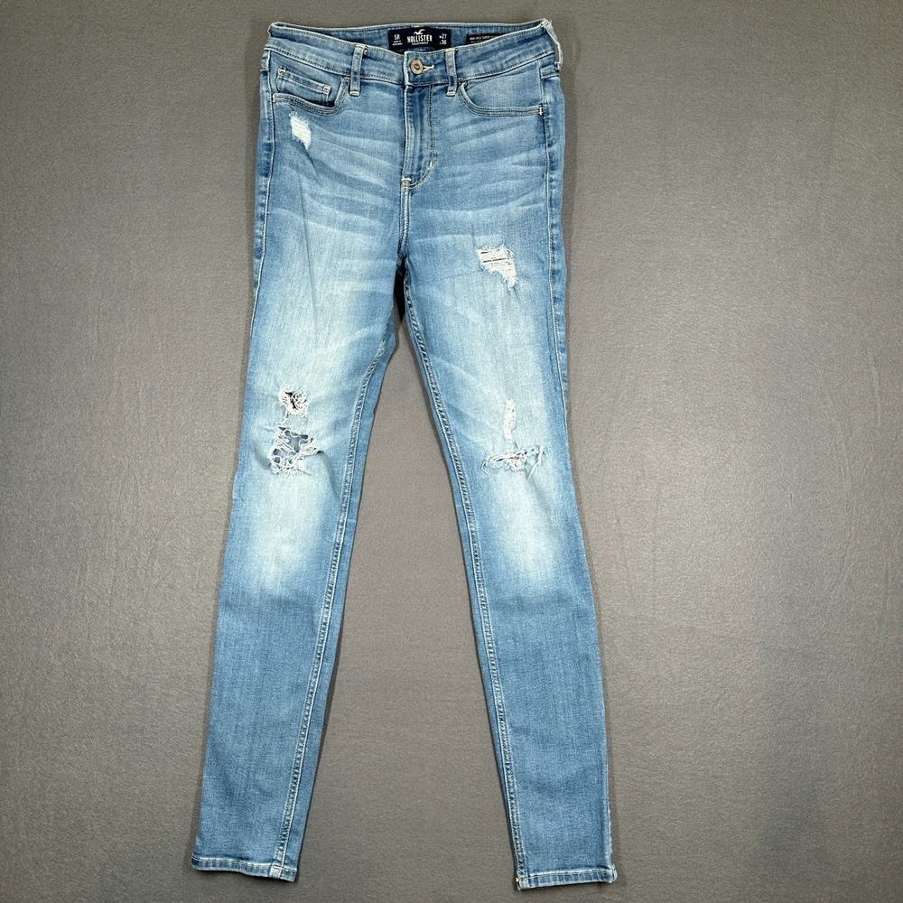 Hollister Jeans Womens 5R Blue Denim Classic Stretch High Rise Crop Super Skinny